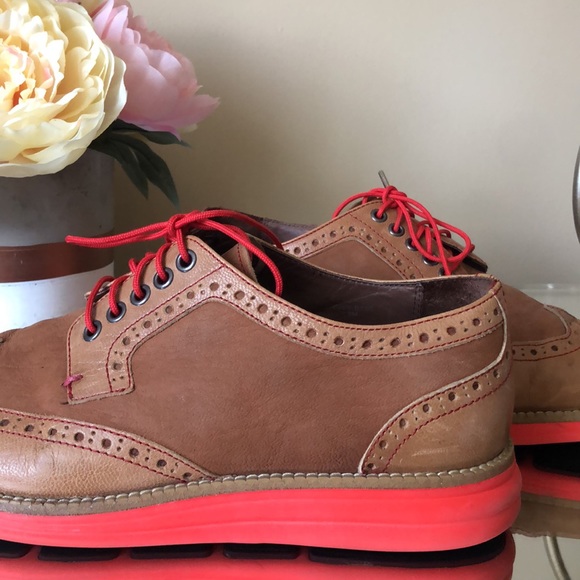 Donald J Pliner Mens Eveb Brown Wingtip Suade Oxford Red Soles Shoes - Picture 7 of 10